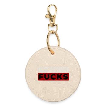 Bold Expressive Protest Design - Round Keyring - oyster - Front