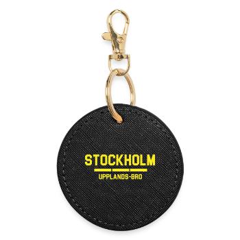 Stockholm Upplands Bro Logo Design - Round Keyring - black - Front