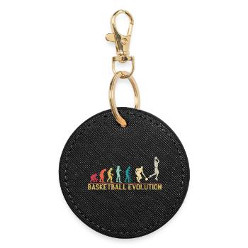 Basketball Evolution Progression Design - Round Keyring - black - Front