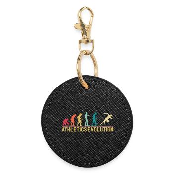 Evolution der menschlichen Athleten Kunstdruck - Runder Schlüsselanhänger - Schwarz - Vorne