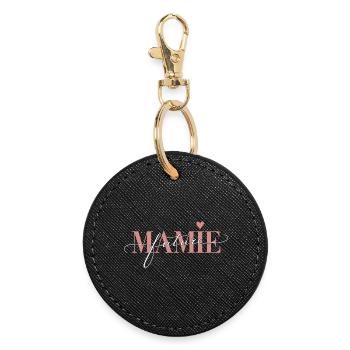 Future mamie annonce de grossesse chic et tendre - Porte-clés rond - noir - Devant