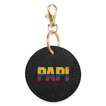 Daddy Colombia Flag – Gift for - Round Keyring - black - Front