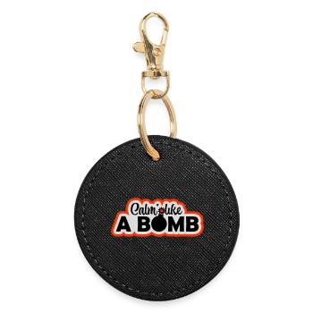 Calme comme une bombe Paradoxe Ironie Humour Blague explosive - Porte-clés rond - noir - Devant