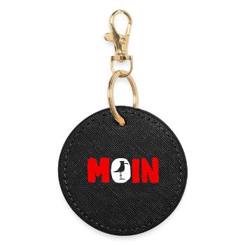 Moin with the seagull - Round Keyring - black - Front