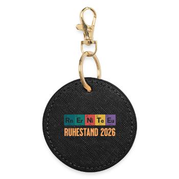 Pension 2026 Periodic Table Design - Round Keyring - black - Front