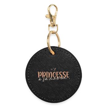 Princess to her mother - Round Keyring - black - Front