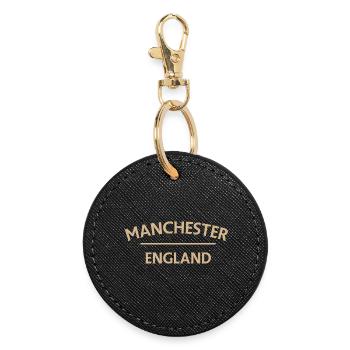 Manchester – England Lyric Design - Runder Schlüsselanhänger - Schwarz - Vorne