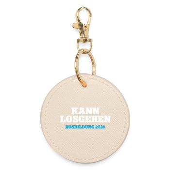 Kann Losgehen Ausbildung 2026 Ausbildungsstart 26 - Runder Schlüsselanhänger - Auster - Vorne