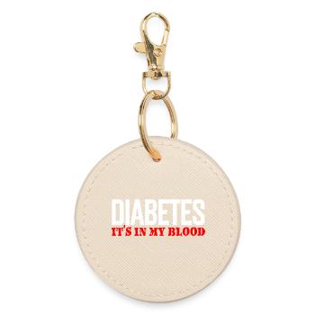 Diabetes It's in My Blood - Round Keyring - oyster - Front