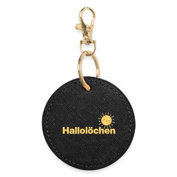 HALLOLÖCHEN, DIE SÜSSESTE BEGÜSSUNG MIT SONNE - Runder Schlüsselanhänger - Schwarz - Vorne