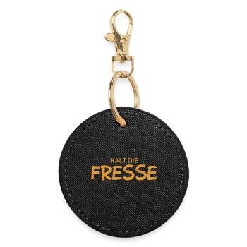 Shut Up - Cool Saying - Round Keyring - black - Front