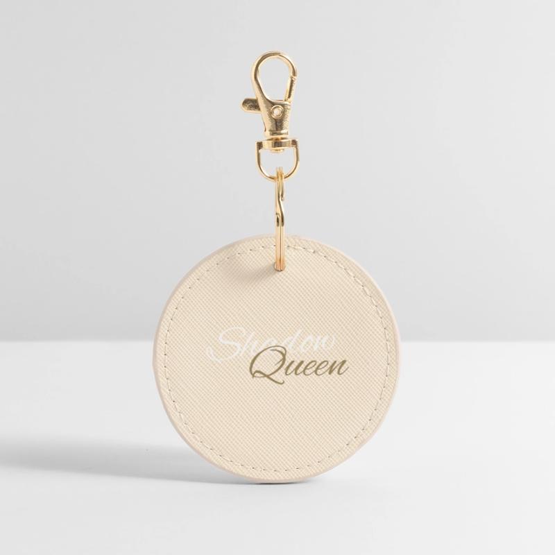 Shadow Queen Golden Cursive Script Round Keyring