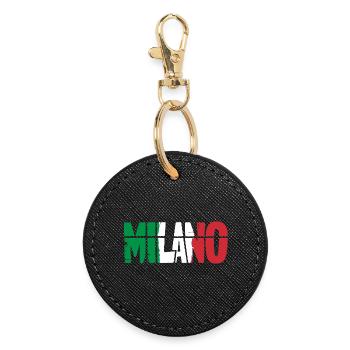 Milano Italien Mailand - Runder Schlüsselanhänger - Schwarz - Vorne