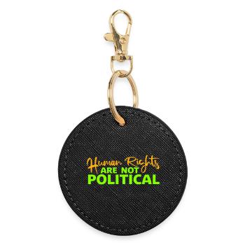 Human Rights Are Not Political Menschenrechte Logo - Round Keyring - black - Front