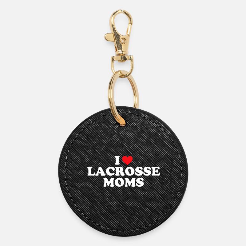 I Love Lacrosse Moms - Round Keyring - black
