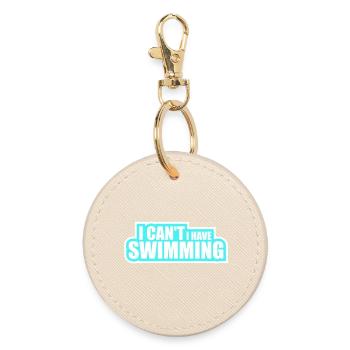 I Can't I Have Swimming Lustig Schwimmer Ausrede - Runder Schlüsselanhänger - Auster - Vorne