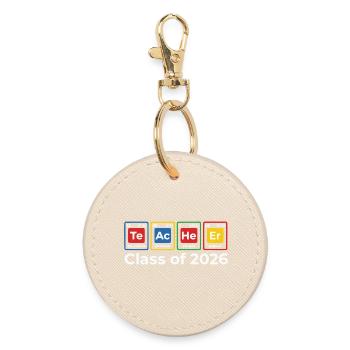 Teacher Periodic Table Class Of 2026 - Round Keyring - oyster - Front