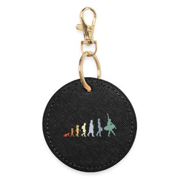 Évolution du danseur de ballet vintage - Porte-clés rond - noir - Devant
