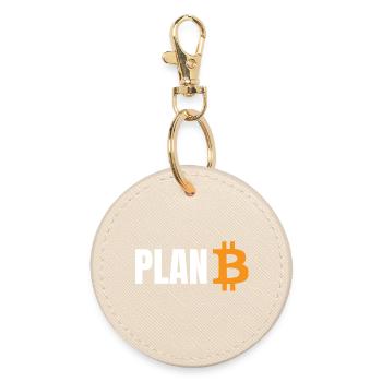 Plan Bitcoin - Runder Schlüsselanhänger - Auster - Vorne