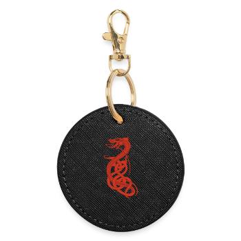 Infinite red snake - Round Keyring - black - Front