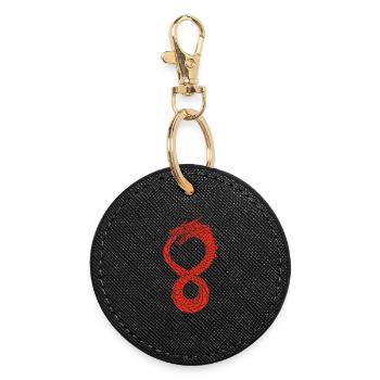 Red Infinite Dragon - Round Keyring - black - Front