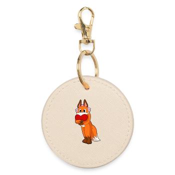 Fuchs Braut Herz Hochzeit - Runder Schlüsselanhänger - Auster - Vorne