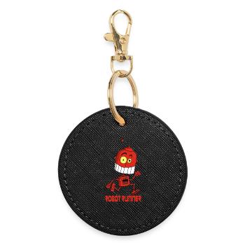 Robot coureur - Porte-clés rond - noir - Devant