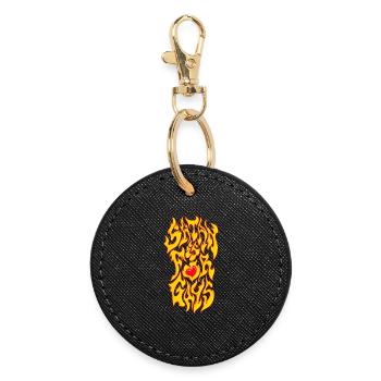 Satan is for gays - Round Keyring - black - Front