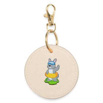 Été de la piscine de natation Bunny - Porte-clés rond - huître - Devant