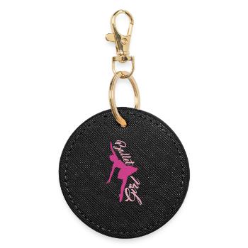 Ballet Dancer Girl - Round Keyring - black - Front
