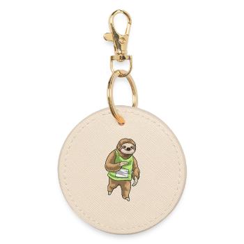 Sloth Jogger Jogging Sport - Porte-clés rond - huître - Devant