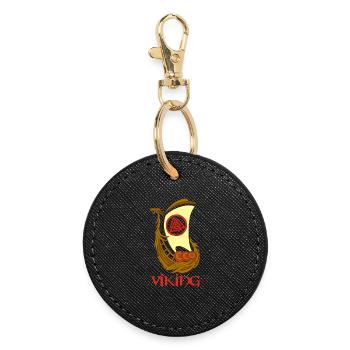 Viking Ship - Round Keyring - black - Front