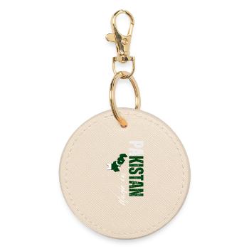 Made in Pakistan, vertical design - Round Keyring - oyster - Front