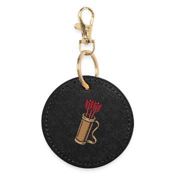 tir à l'arc archer carquois de flèches - Porte-clés rond - noir - Devant