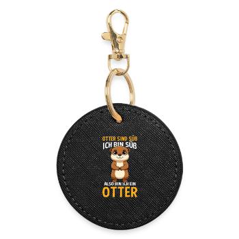 Otters Are Cute I Am Cute Therefore I Am An Otter - Round Keyring - black - Front