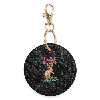 Ask me for my card, I am Immobil - Round Keyring - black - Front