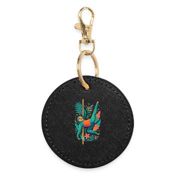 Paresseux Pole Dance Pole Dancer Drôle Cadeau - Porte-clés rond - noir - Devant