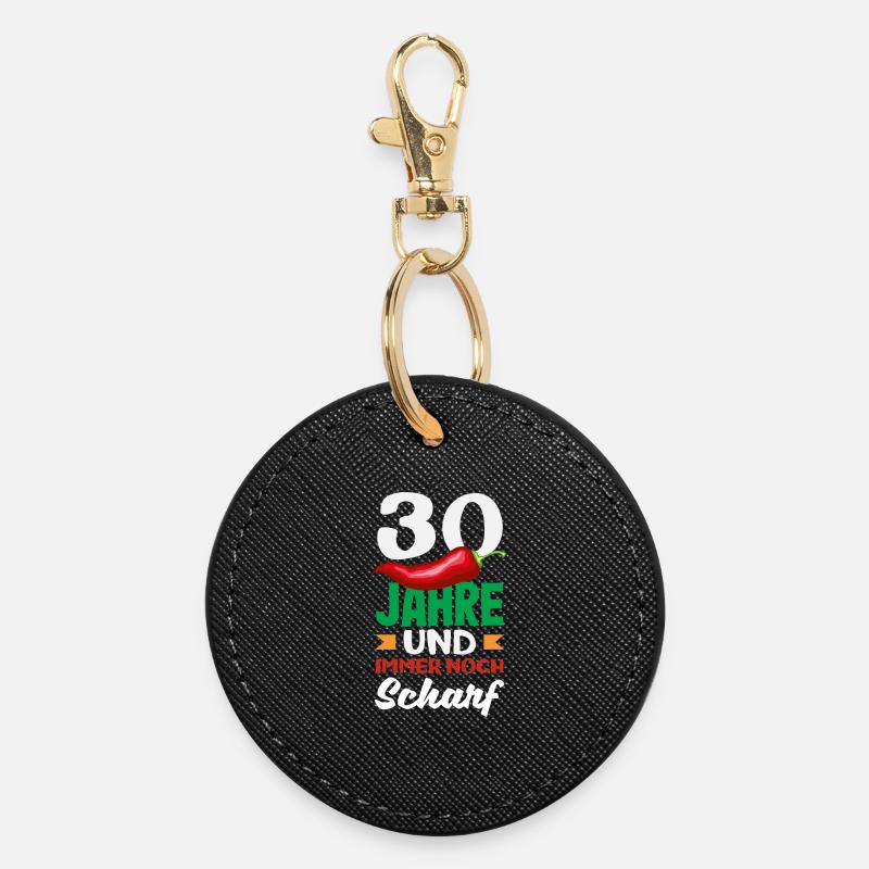 Funny 30th birthday gift - Round Keyring - black