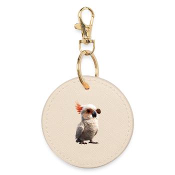 Parrot Macaw Parakeet Cockatoo Lover Parrots - Round Keyring - oyster - Front