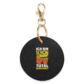 Totally underpommest encore une fois – blague sur les frites - Porte-clés rond - noir - Devant
