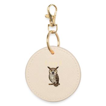 Eagle Owl Owl Funny Pun Saying Humor Bird - Round Keyring - oyster - Front