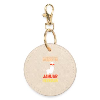 Anniversaire de janvier : Alpaga Drôle - Porte-clés rond - huître - Devant