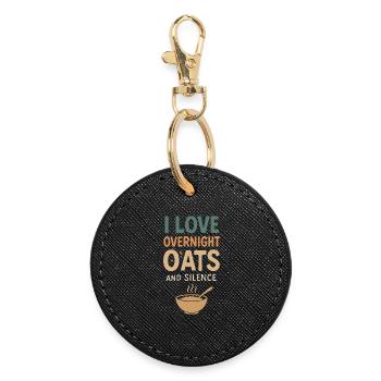 Porridge Breakfast Culture Overnight - Round Keyring - black - Front