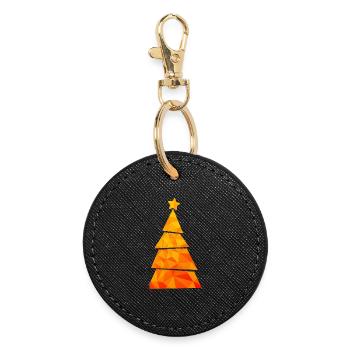 Christmas Tree - Weihnachtsbaum - Weihnachten - Runder Schlüsselanhänger - Schwarz - Vorne
