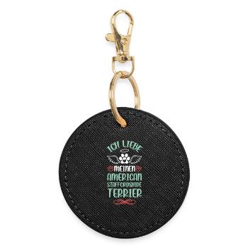Amour américain du Staffordshire - Porte-clés rond - noir - Devant