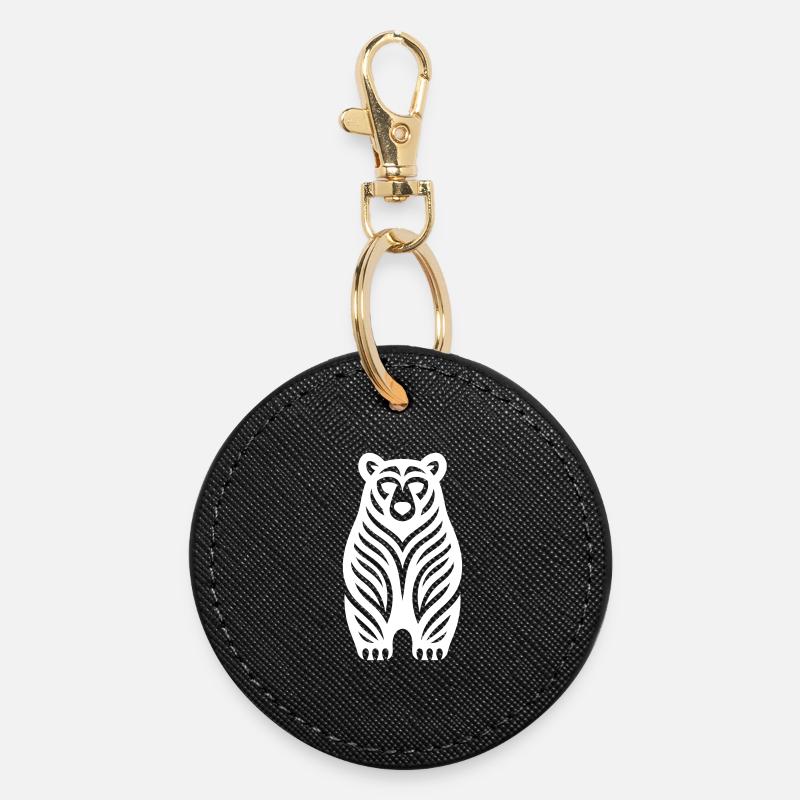 Just a White Bear #4 | N-imal_Wears - Round Keyring - black