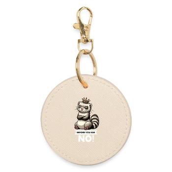 Avant de demander à Ferret Furet Propriétaire de Furet Rodent - Porte-clés rond - huître - Devant