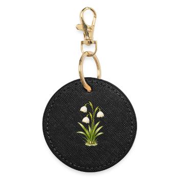 Illustration de la fleur printanière du bécher de mars - Porte-clés rond - noir - Devant