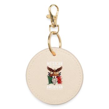 Fierté du Mexique & Maison Drapeau du Mexique - Porte-clés rond - huître - Devant