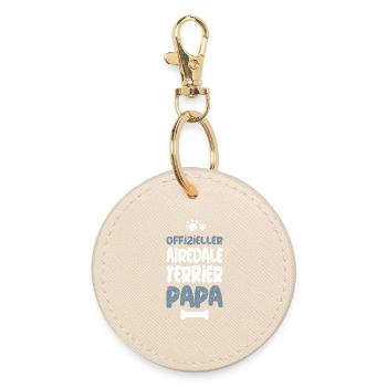 Offizieller Airedale Terrier Papa - Runder Schlüsselanhänger - Auster - Vorne